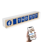 Smiirl – Contatore istantaneo di Follower Realizzato per Facebook – Collegato ai Tuoi Social Network Aziendali in Tempo Reale -Potenzia la visibilità e fidelizza – Struttura in Legno -Wi-Fi -7 Numeri