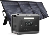 Solarplay Powerstation2400 W (punta 4800 W) con pannello solare da 200 W, 2160 Wh per uso esterno, batteria di backup a 12 porte, per camper, campeggio, pesca, strada, casa, emergenza