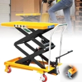 Sollevatore idraulico da tavolo a pedale, altezza (0,72 m-1,5 m), doppia forbice portatile, carico (150 kg-1000 kg), tavolo da lavoro sollevabile, ruote posteriori bloccabili (500 kg1,5 m)