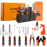 Stanew kit giardinaggio, in acciaio inox, per esterni attrezzi da giardino, professionali accessori giardinaggio, 13 pezzi con borsa portaoggetti