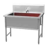 Stazione di bagno per animali domestici, lavabo per cani da 120 cm, profondo 30 cm, per toelettatura e bagno, perfetto per cani e gatti, facile da usare e pulire