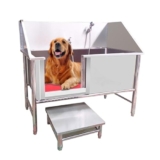 Stazione di bagno per cani da compagnia, stazione di lavaggio per cani in acciaio inox, stazione di lavaggio per cani domestici, stazione professionale per la toelettatura del cane