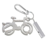 Strumento multifunzione per bicicletta con fischietto in alluminio, 12 in 1, mini strumento multifunzione per bicicletta, portachiavi per escursioni, campeggio