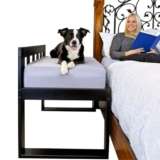 Struttura per letto per cani, in legno, rialzata solo, stile umano, autoportante, per cani e gatti, culla a castello in legno per razze piccole, medie e grandi (profilo alto)