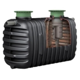 Suinga Fossa settica con filtro 1600 litri, da 2 a 5 abitanti. Serbatoio Compact con 2 connessioni DN110, copertura DN600 percorribile per pedoni e filtro Anaerobix 40 litri, nero, GA01622