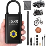 Sunlary Compressore Aria Portatile, Mini Compressore Portatile, Pompa Elettrica Per Bicicletta Con Luce USB/LED Max 150PSI Compressore Aria Portatile Ricaricabile Per Auto, Bici, Moto, Palla