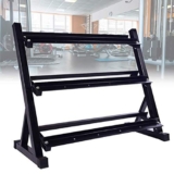 Supporto per manubri, 3 ripiani, 480 kg, per manubri esagonali, in gomma, colore: nero