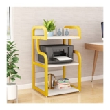 Supporto per stampante da ufficio con scaffale portaoggetti multiuso da pavimento, scaffale su ruote per scanner e file di cancelleria, supporto da scrivania per casa e ufficio.