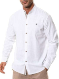 Suwangi Uomo Camicia Manica Casual Lunga Cotone Camicia Casual Maniche LungheCamicie con Bottoni