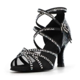 Syrads Scarpe da Ballo Latino Salsa con Strass Donna Scarpe da Ballo da Sala Tango Kizomba Bachata Danze al Coperto 1057-2