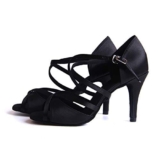 Syrads Scarpe da Ballo Latino da Sala da Donna Salsa Tango Bachata Scarpe da Ballo Indoor per Feste di Matrimonio,Nero,8.5cm Heel,37 EU