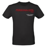 T-shirt maglia personalizzata con logo o testo aziendale – stampa fronte (S, 50 1 t-shirt colore NERO)