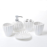TAMSNDL Scatola di Sapone Set di Accessori da Bagno in Ceramica, Utensili for Il Lavaggio, Bicchiere for collutorio, portasapone, portaspazzolino, Articoli for la casa(Black)