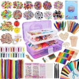 TAVADA Lavoretti Creativi per Bambini, 3000+PCS DIY Art Craft Set, Kit Artigianali Giochi Kids Mestiere Fai da Te Decorazioni Giocattoli, Accessori per Artigianato
