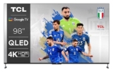 TCL 98C735, TV 98” QLED, 4K UHD, Smart TV con Google TV (Dolby Vision-Atmos, audio Onkyo, Motion Clarity 120Hz, controllo vocale Hands-Free), Dark Silver