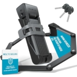 TECHCYC Lucchetto Pieghevole per Bici, Lucchetto Bici Antifurto Pieghevole Portatile, con Supporto e 3 Chiavi di Sicurezza, Altamente Sicuro e Durevole per Bicicletta, Moto, E-Scooter