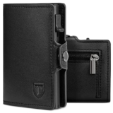 TEEHON Porta Carte di Credito da Uomo e Donna |Portafoglio Uomo| Portafoglio Uomo Slim RFID | Portacarte uomo Mini Porta Tessere | Con ZIP | Scatola Regalo | Nero (A-NERO)