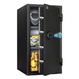 TIGERKING Cassaforte biometrica a prova di fuoco per impronte digitali per casa e ufficio, cassaforte di sicurezza in acciaio massiccio da 3,47 Cu Ft con ripiano rimovibile, memorizza 29 impronte