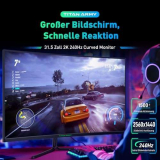 TITAN ARMY 240Hz 2K Monitor Gaming Curvo 32 Pollici, QHD 2560*1440p, 1ms GTG, 1500R VA Senza Cornice Schermo PC, G-Sync & FreeSync Computer Monitor, HDR 400, 124% sRGB, VESA, HDMI 2.1, DP 1.4, C32C1S