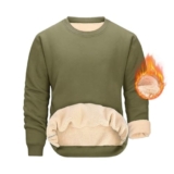 TOMEEK Felpa Uomo Senza Cappuccio Inverno Felpa Pile Uomo Girocollo Maglione Termico Manica Lunga Casual Pullover Felpa da Lavoro Sportivo Top(Verde Militare,XXL)
