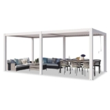 TOOLPORT PRIMEYARD Pergola 3×6 m montanti in Alluminio Bianco con Tetto a doghe in Alluminio Gazebo da Giardino