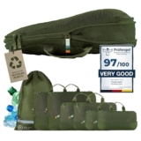 TRAVEL DUDE Organizer Valigie | Cubi da imballaggio a compressione | realizzati con Bottiglie di Plastica Riciclata | Set da Viaggio per zaini o bagagli a mano | Organizer Valigia | Verde, Set di 4