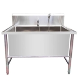 TRGCJGH Vasca da Bagno per Cani, Vasca in Acciaio Inossidabile, Vasca per Toelettatura per Cani Professionale Stazione di Lavaggio per Cani (47in)