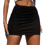 TTPSRY Gonna Donna Sexy Aderente Corta Minigonna Nero Vita Alta Tubino Elasticizzata Slim Fit Skirt per Bar Club (S)