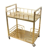 TVSKWMRQ Carrello Mobile per Vino in Acciaio Inossidabile Carrello per tè Scaffali ad Alta capacità con Ruote Carrello da Pranzo Carrello per Bar Carrello per Soggiorno Carrello per Bagno