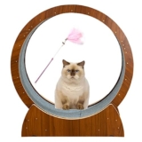 Tapis roulant per gatti Esercizio con ruota per gatto marrone con pista per tappeti, Ruota per esercizi anti-pizzicamento per attività fisica di gatti al chiuso, Giocattoli per dimagrire fitness