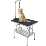 Tavolo da toelettatura per cani/animali domestici pieghevole e regolabile in altezza – Tavolo da toelettatura per cani portatile da 46 pollici con cappio per il braccio e vassoio in rete, capacità