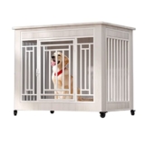 Tavolo in legno per animali domestici, con vassoio estraibile, per cuccia decorativa per interni