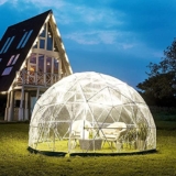 Tenda a cupola per campeggio e uso esterno, 3,6 m, tenda igloo con copertura in PVC, finestre e porta, tenda da giardino adatta alle famiglie per tutte le stagioni