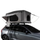 Tenda da Tetto per Auto 2-3 Posti con Apertura Idraulica Assistita, Tessuto Impermeabile 3000mm, Materasso 5,5cm, Scala Telescopica e Torcia Solare Inclusa – Grigio