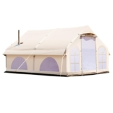Tenda da campeggio gonfiabile di lusso per 5 8 persone, tenda per famiglie con tenda gonfiabile in rete, cabina con finestre e porte in rete, tenda calda, fornello, jack, 4 stagioni, impermeabile, a
