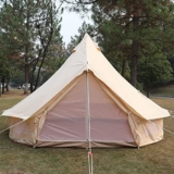 Tenda da campeggio per 4-12 persone, 3-6 m, in tela di cotone, per esterni, 4 stagioni, feste in famiglia, picnic, con foro per stufa (beige 6 m, 10 ~ 12 persone) (beige 19.
