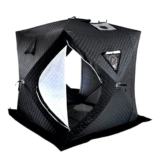 Tenda da pesca invernale, 3 strati, in cotone, per esterni, campeggio, pesca sul ghiaccio, con bocca per stufa e foro per camino, 2 porte, ideale per campeggio e pesca