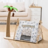 Tiragraffi per gatti con letto e sedia a sdraio, 2 in 1, in corda di sisal con palla, per interni gatti e gattini