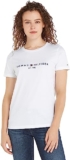 Tommy Hilfiger T-Shirt Maniche Corte Donna Heritage Scollo Rotondo, Bianco (White), L