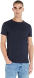 Tommy Hilfiger T-shirt Maniche Corte Uomo Core Stretch Slim Fit, Blu (Desert Sky), XL