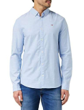 Tommy Jeans TJM SLIM STRETCH OXFORD SHIRT, L/S Shirts / Woven Tops Uomo, Blu (Perfume Blue), L