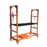 Trabattello Piattaforma elevatrice elettrica multifunzionale for impalcature antiscivolo, tavolo elevatore automatico for carichi for lavori aerei interni ed esterni, capacità di carico massima 500 kg