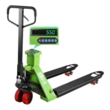 Transpallet – Carrello elevatore Che pesa Carrello elevatore Idraulico 2000 kg transpallet Manuale trasportatore di carico con Bilancia di Stampa, Facile Sostituzione della Batteria(69cm)