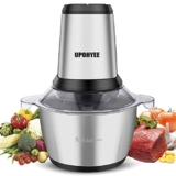 Tritatutto Elettrico 600W Tritatutto da Cucina Elettrico Mini Robot da Cucina con 4 Lame e 2L Ciotola in Acciaio Inox Elettrico Mixer Cucina 2 Velocità per Frutta Verdura Carne Spezie