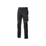 U-Power World, Pantaloni Cargo Slim Fit, con Multi Tasche Frontali e Laterali, Pantaloni Comodi ed Estensibili, con Bottone Frontale, Tessuto Traspirante (BLACK CARBON – M)