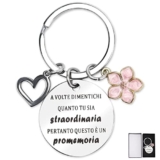 UMILKI Portachiavi Personalizzato Regalo con Parole motivazionali, per Anniversario Compleanno Donna Amica Regalo mamma con Scatola Nera