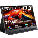 UPERFECT Monitor Portatile 17.3 Pollici 2K, Portable Monitor 144Hz, 100% SRGB IPS Display Mobile Esterno con HDMI/Type-C/USB-C, Gaming Monitor per Laptop/PC/Game Consoles/Phone, Compatibile VESA