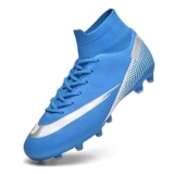 Unitysow Scarpe da Calcio Uomo Sportivo all’aperto Spike Tacchetti Professionale Scarpe da Allenamento Scarpe da Calcetto,Blu,38 EU