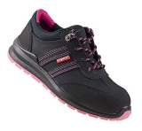 Urg Scarpe antinfortunistiche da lavoro, da donna, con punta in acciaio, taglia 36-41 (214S1), nero/rosa, 36 EU