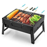 Uten Barbecue Portatile a Carbone, Mini Barbecue per 1-4 Persone, Griglia Pieghevole, L’acciaio Inossidabile Rinforzato è più Resistente, Barbecue da Tavolo, Giardino Terrazza Campeggio Picnic